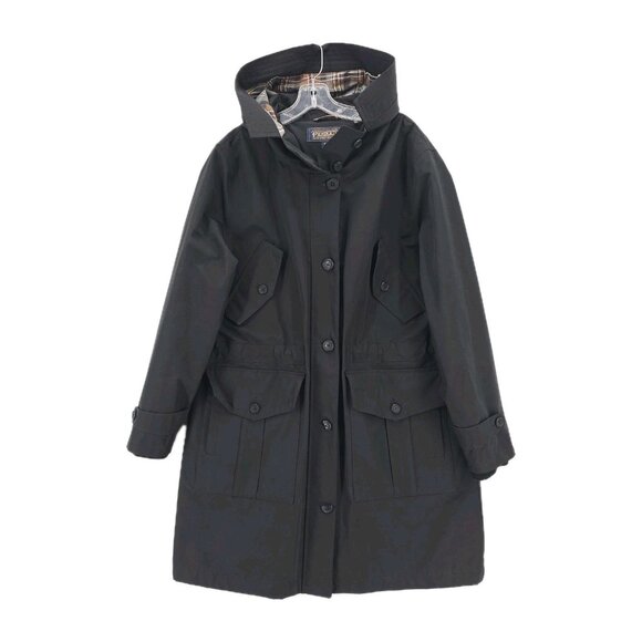 Pendleton Jackets & Blazers - Pendleton Black Hooded Water-Resistant Trench Coat